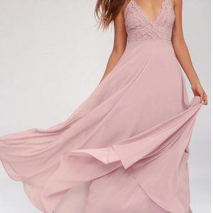 Dusty Lavender Lace Maxi Dress